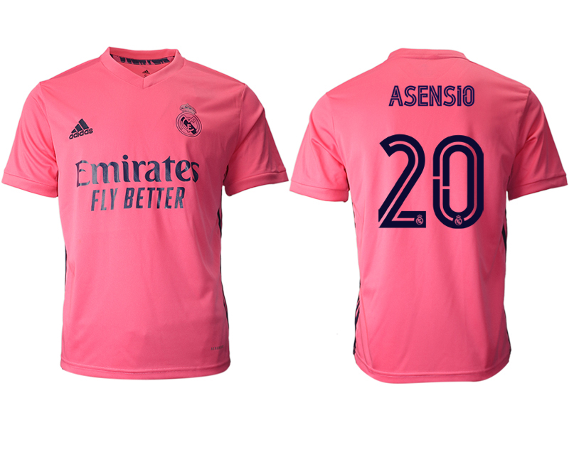Men 2020-2021 club Real Madrid away aaa version #20 pink Soccer Jerseys